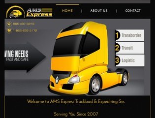 AMS Express Trucking Before Website Redesign
