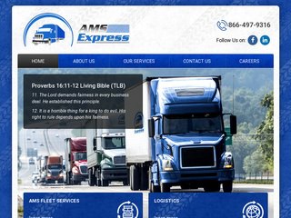 AMS Express Trucking Webiste After Redesign