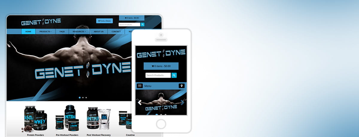 Website Design for Genetidyne Protein Supplement Store
