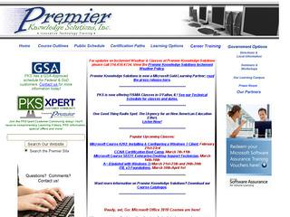 Premier Knowledge Solutions Before Website Redesign