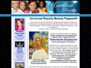Universal Royalty Beauty Pageant Website Before Website Redesign