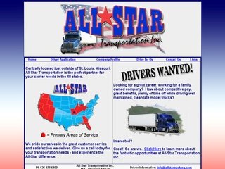 All Star Transportation Website Before Website Redesign