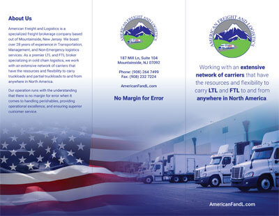 Trifold Brochure Design for Trucking & Logistics