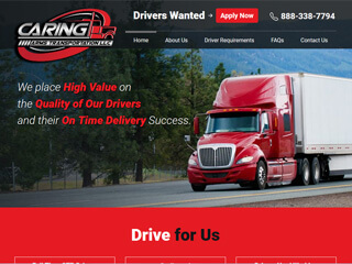 Trucking Website Design After Redesign