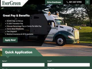 EverGreen Flatbed Trucking Company After Redesign