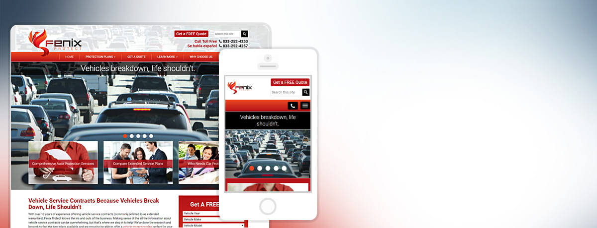 Website Design for Fenix Protect Vehicle Service Contracts