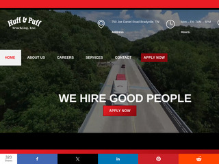 Trucking Website Design before Website Redesign