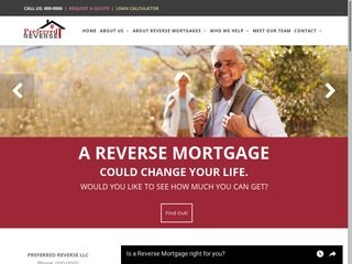 Reverse Mortgage Website Design Before Website Redesign