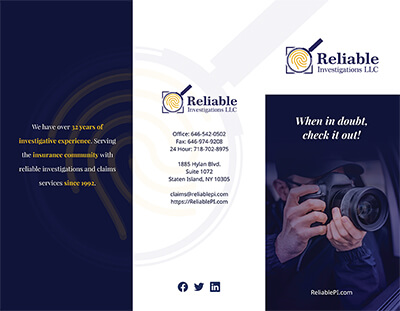 Private Investigations Trifold Brochure Design